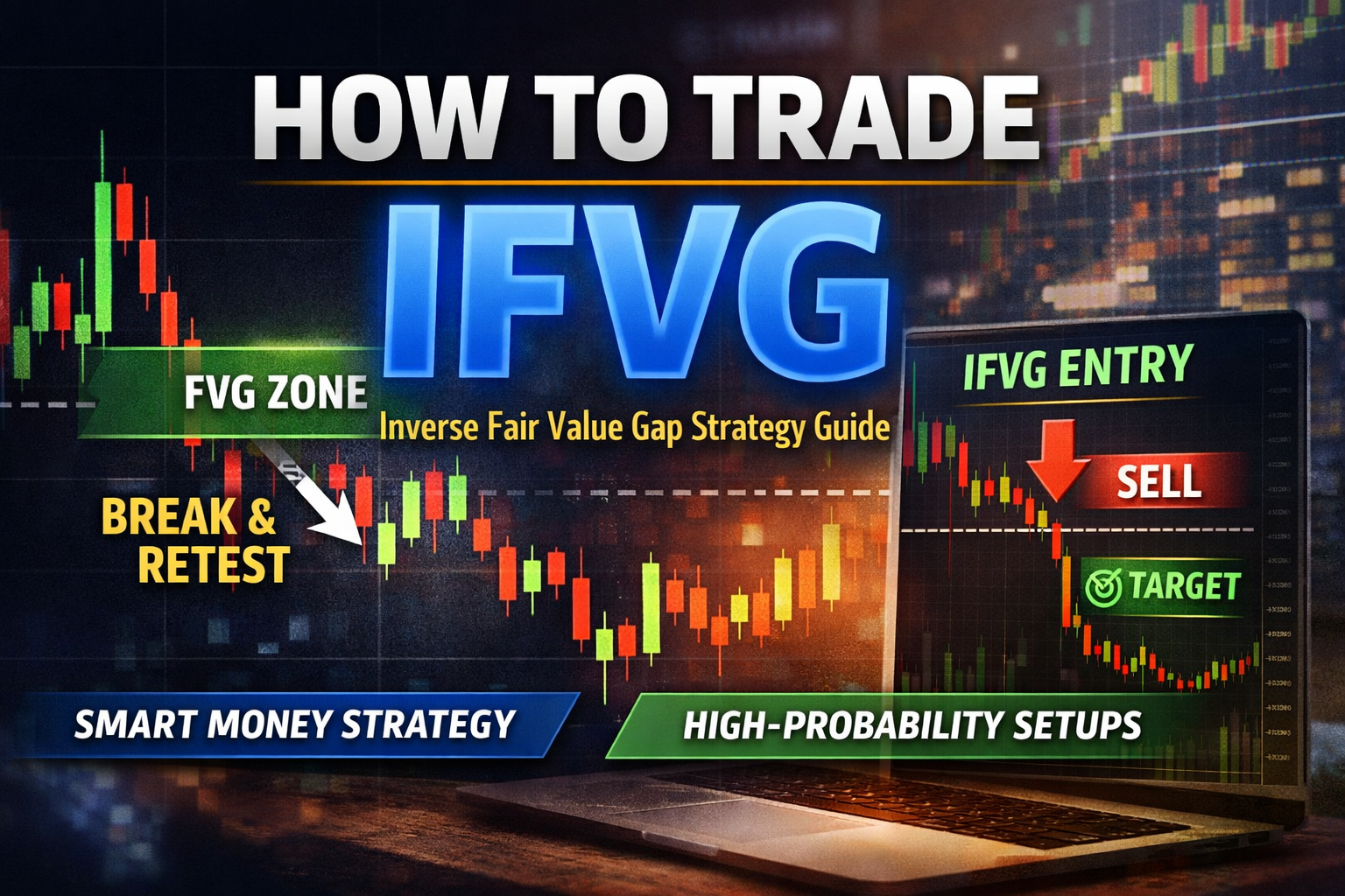 Example of an Inverse Fair Value Gap (IFVG) setup showing break, retest, and entry confirmation.