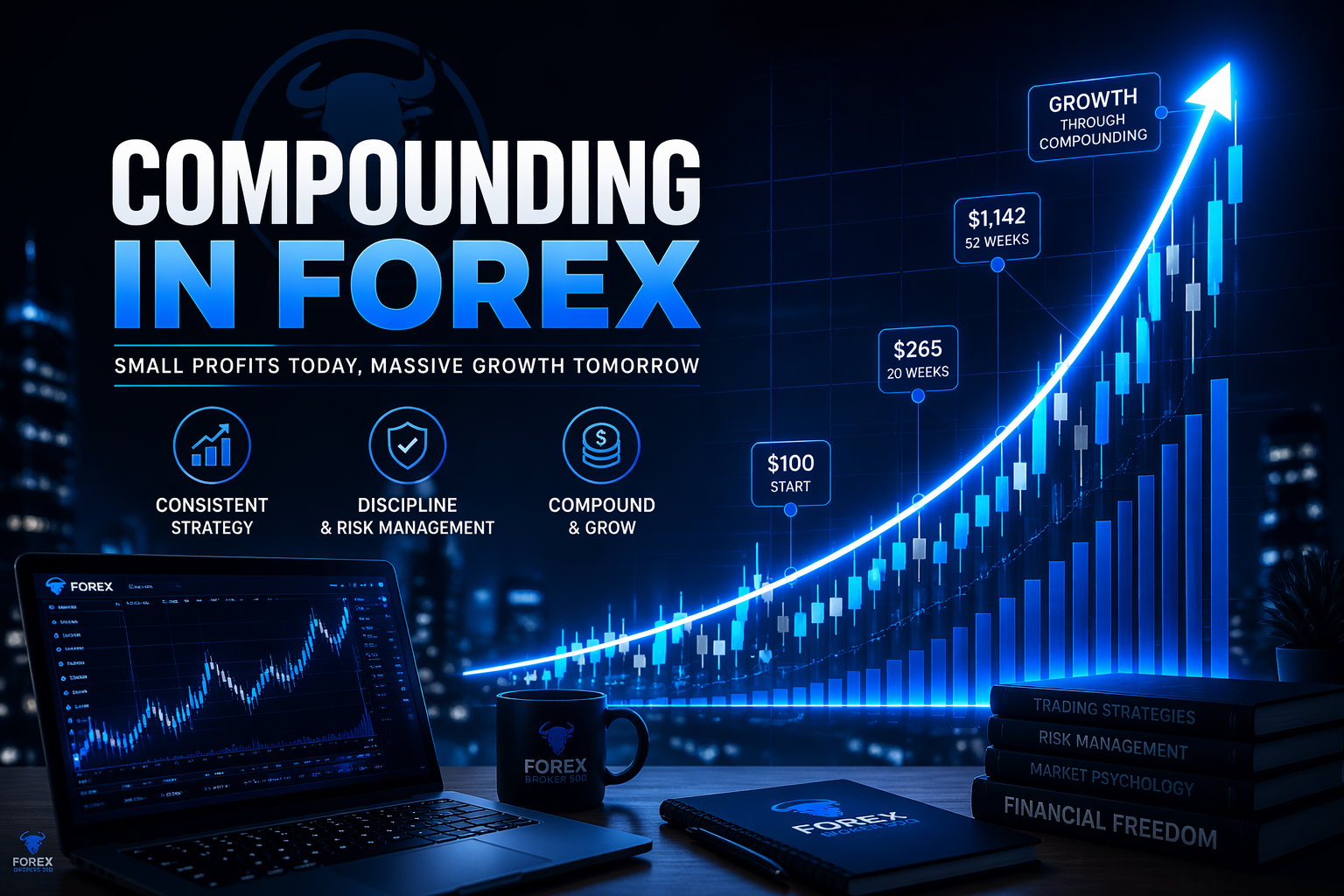 Compounding growth in forex trading