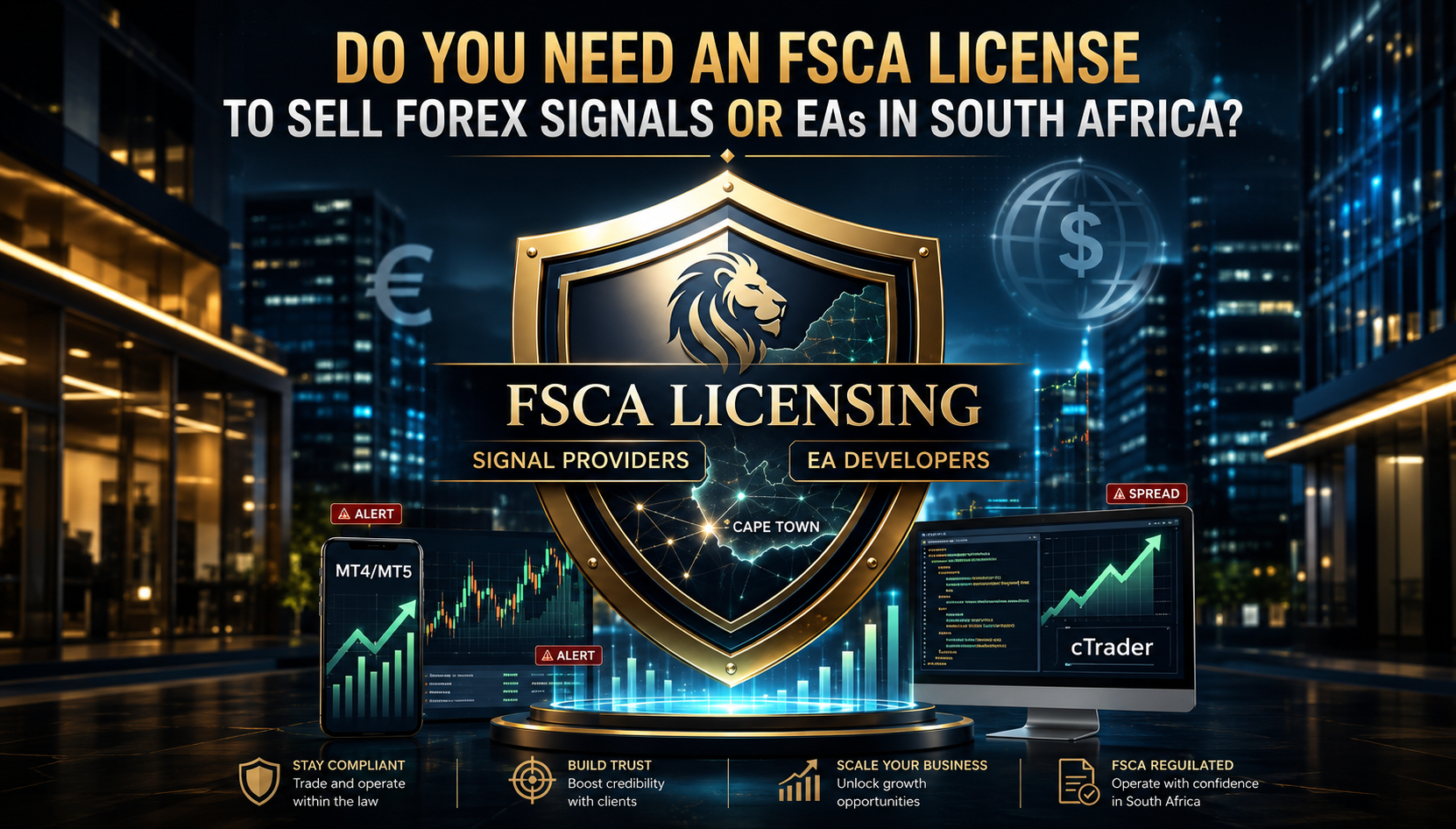 FSCA licensing shield for forex signal providers and EA developers in South Africa