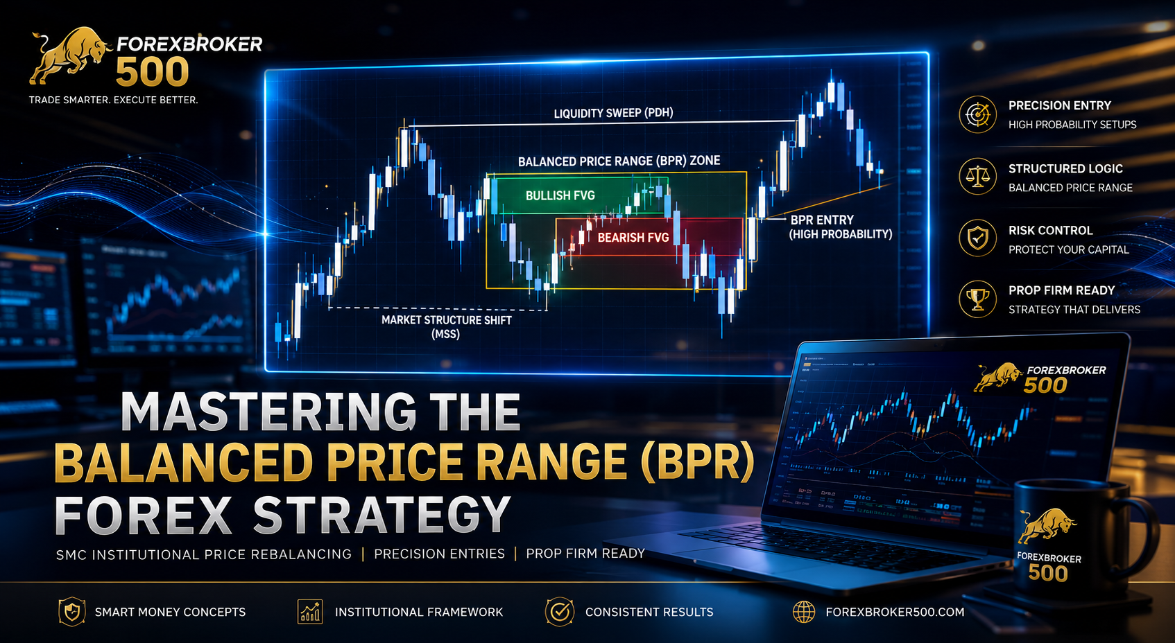 Technical chart illustrating a Bullish FVG and Bearish FVG overlap creating a Balanced Price Range BPR forex strategy entry.